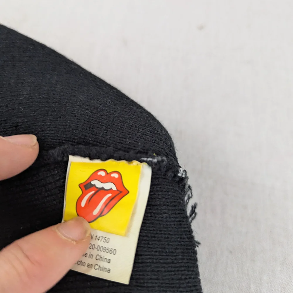 Rolling Stones Striped Beanie with Pom Unisex